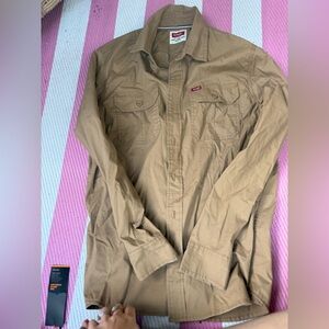 VTG Wrangler Tan Button Down Shirt